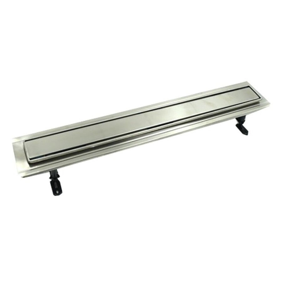 Дренажный канал Timo Basic Steel 70 см с решеткой под плитку, цвет сталь, BSPG-70 S50Rb
