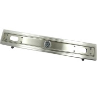 Дренажный канал Timo Basic Steel 80 см с решеткой под плитку, цвет сталь, BSPG-80 S50Rb