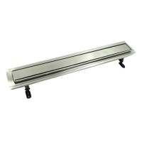 Дренажный канал Timo Basic Steel 80 см с решеткой под плитку, цвет сталь, BSPG-80 S50Rb