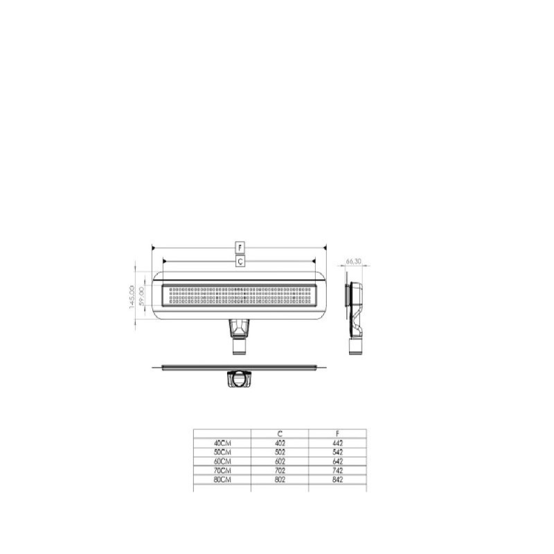 Дренажный канал Timo Basic Steel 60 см с решеткой STRIP, цвет сталь, BSSG-60 S50Rb