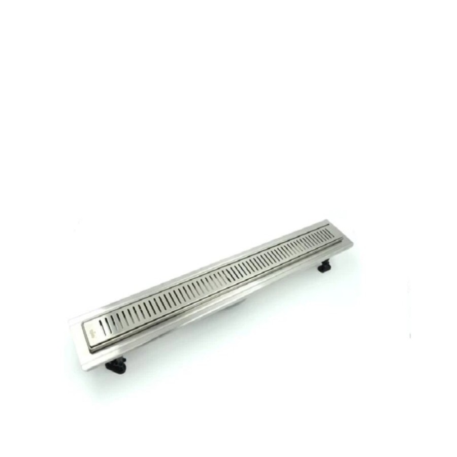 Дренажный канал Timo Basic Steel 80 см с решеткой STRIP, цвет сталь, BSSG-80 S50Rb