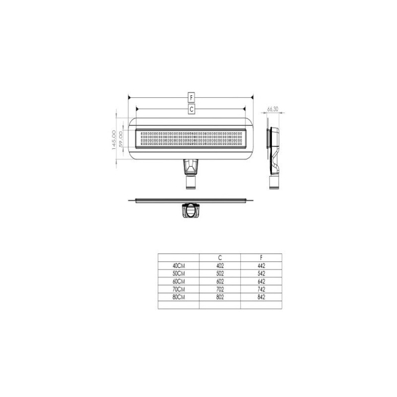 Дренажный канал Timo Basic Steel 80 см с решеткой STRIP, цвет сталь, BSSG-80 S50Rb