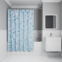 Штора для ванной комнаты Iddis Base BX02P18i11, 180 x 200 см, полиэстер, голубой