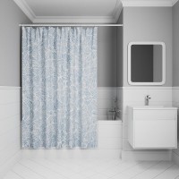 Штора для ванной комнаты Iddis Base BX03P18i11, 180 x 200 см, полиэстер, серо-голубой