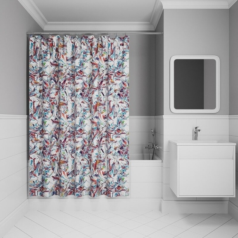 Штора для ванной комнаты Iddis Base BX05P18i11, 180 x 200 см, полиэстер, разноцветный