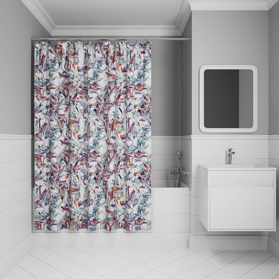 Штора для ванной комнаты Iddis Base BX05P18i11, 180 x 200 см, полиэстер, разноцветный
