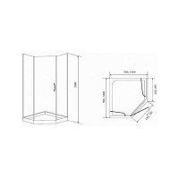 Душевой уголок Timo BY-839/80C, 80 x 80 см, с поддоном, стекла прозрачные, профиль хром