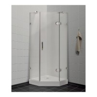 Душевой уголок Timo BY-839/80F, 80 x 80 см, с поддоном, стекло матовое, профиль хром/белый