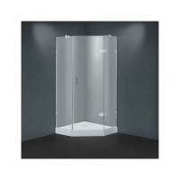 Душевой уголок Timo BY-839/80F, 80 x 80 см, с поддоном, стекло матовое, профиль хром/белый
