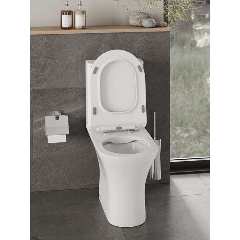 Напольный унитаз Orange, безободковый, крышка микролифт, белый, C01-000W