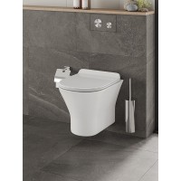 Подвесной унитаз Orange C01-100W безободковый, крышка микролифт, белый