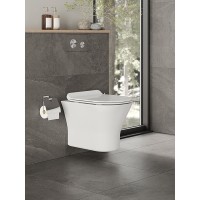 Подвесной унитаз Orange C01-100W безободковый, крышка микролифт, белый
