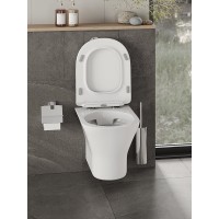 Подвесной унитаз Orange C01-100W безободковый, крышка микролифт, белый
