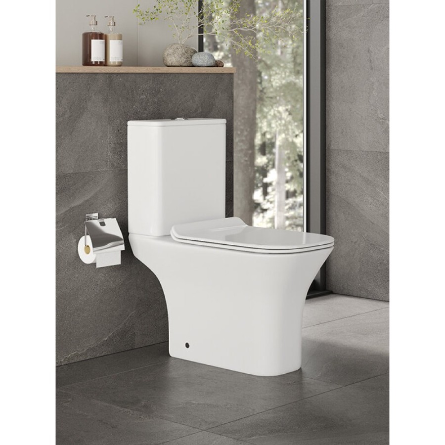 Напольный унитаз Orange, безободковый, крышка микролифт, белый, C02-000W