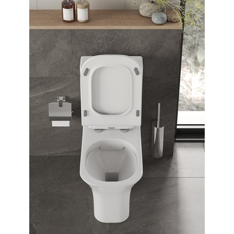 Напольный унитаз Orange, безободковый, крышка микролифт, белый, C02-000W