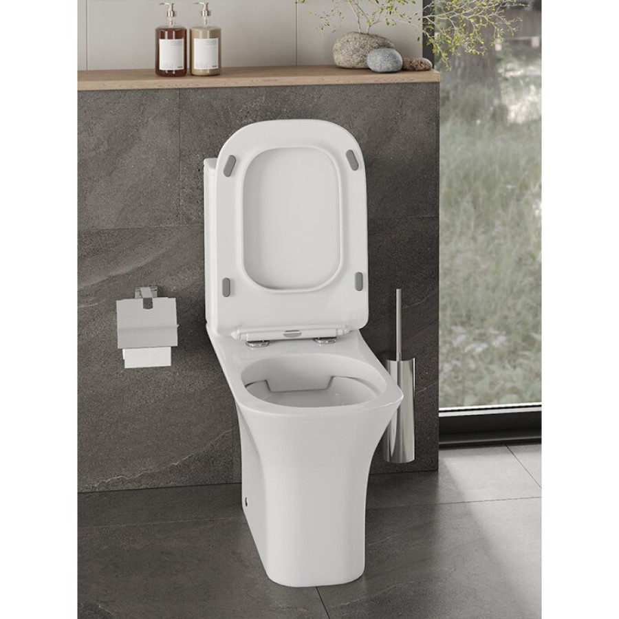 Напольный унитаз Orange, безободковый, крышка микролифт, белый, C02-000W