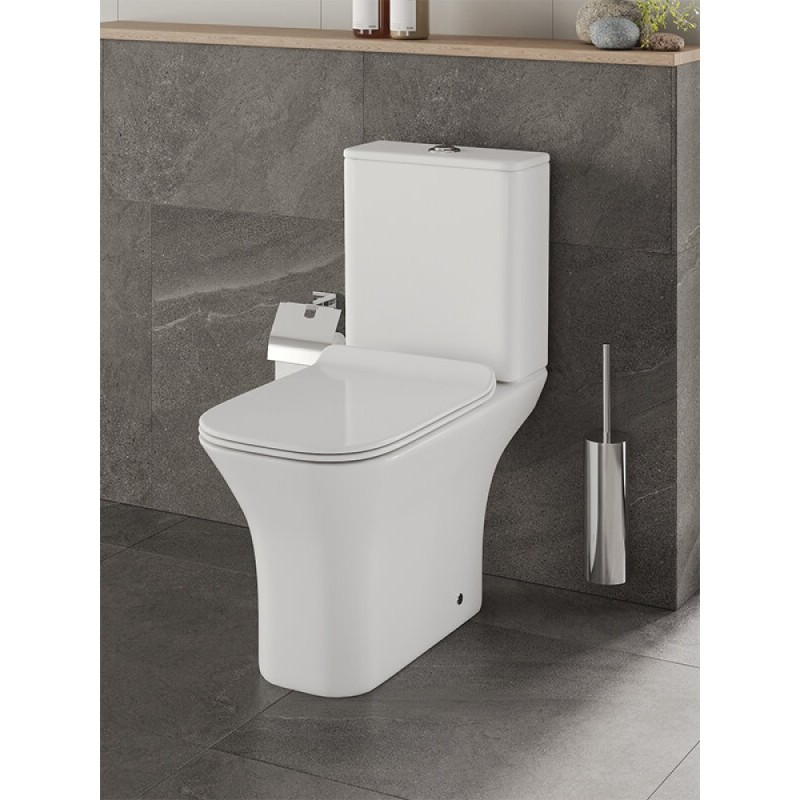Напольный унитаз Orange, безободковый, крышка микролифт, белый, C02-000W