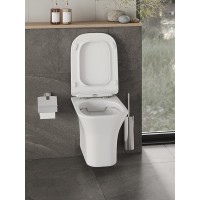 Подвесной унитаз Orange C02-100w, безободковый, крышка микролифт, белый