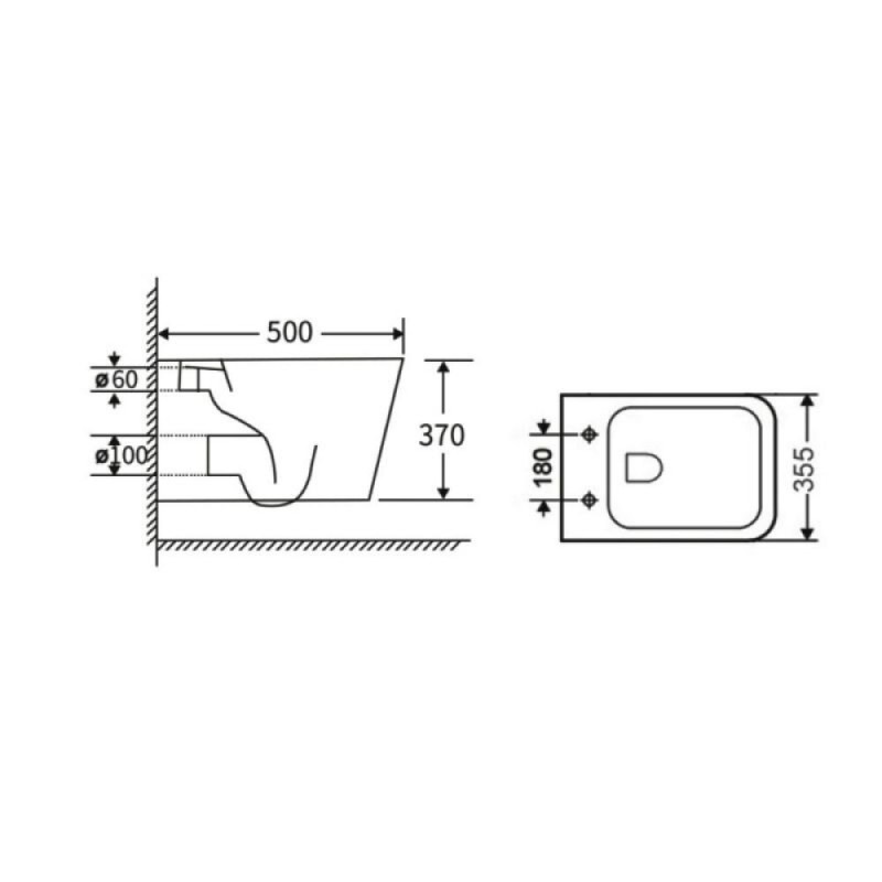 Подвесной унитаз Orange, крышка микролифт, белый, C06-100W
