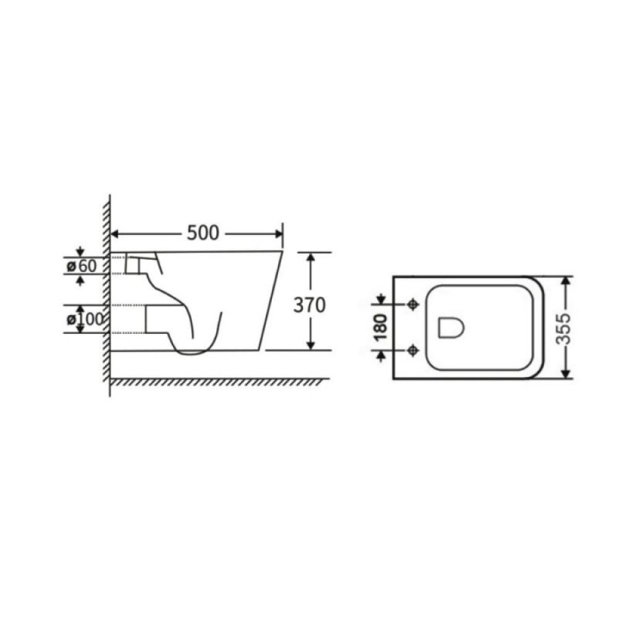 Подвесной унитаз Orange, крышка микролифт, белый, C06-100W