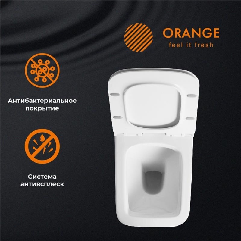 Подвесной унитаз Orange, крышка микролифт, белый, C06-100W