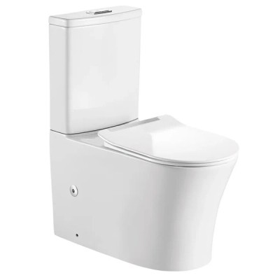 Напольный унитаз компакт Orange безободковый, крышка микролифт, смыв Tornado, C07-050W