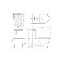 Напольный унитаз компакт Orange безободковый, крышка микролифт, смыв Tornado, C07-050W