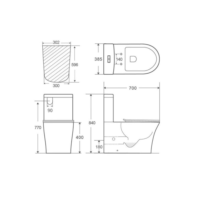 Напольный унитаз компакт Orange безободковый, крышка микролифт, смыв Tornado, C07-050W