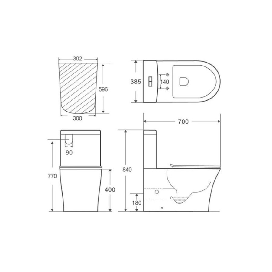 Напольный унитаз компакт Orange безободковый, крышка микролифт, смыв Tornado, C07-050W
