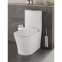 Напольный унитаз компакт Orange безободковый, крышка микролифт, смыв Tornado, C07-050W