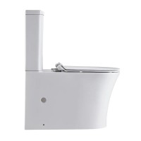 Напольный унитаз компакт Orange безободковый, крышка микролифт, смыв Tornado, C07-050W