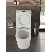 Напольный унитаз компакт Orange безободковый, крышка микролифт, смыв Tornado, C07-050W