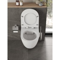Подвесной унитаз Orange C07-100W, безободковый, крышка микролифт, белый