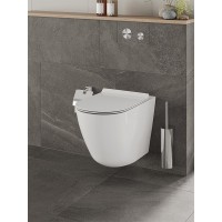 Подвесной унитаз Orange C07-100W, безободковый, крышка микролифт, белый
