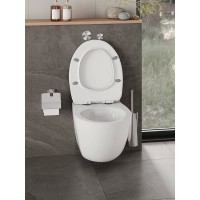 Подвесной унитаз Orange C07-150W, безободковый, крышка микролифт, смыв Tornado, белый