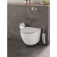 Подвесной унитаз Orange C07-150W, безободковый, крышка микролифт, смыв Tornado, белый