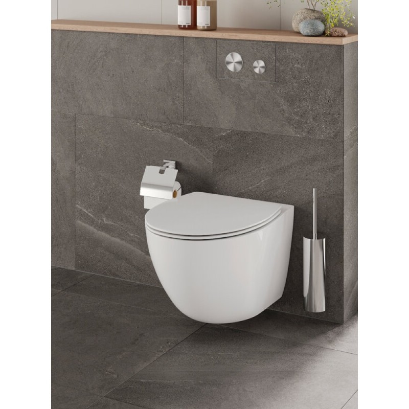 Подвесной унитаз Orange C07-150W, безободковый, крышка микролифт, смыв Tornado, белый