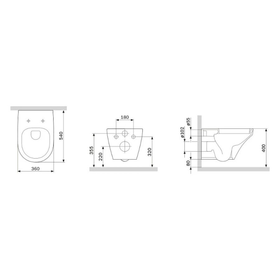 Подвесной унитаз Am.Pm Inspire C501700WH безободковый (FlashClean)