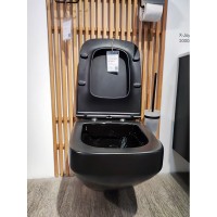 Подвесной унитаз Am.Pm Inspire V2.0 FlashClean безободковый, с сиденьем микролифтом, черный матовый, C50A1700MBSC