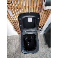 Подвесной унитаз Am.Pm Inspire V2.0 FlashClean безободковый, с сиденьем микролифтом, черный матовый, C50A1700MBSC