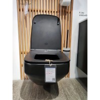 Подвесной унитаз Am.Pm Inspire V2.0 FlashClean безободковый, с сиденьем микролифтом, черный матовый, C50A1700MBSC