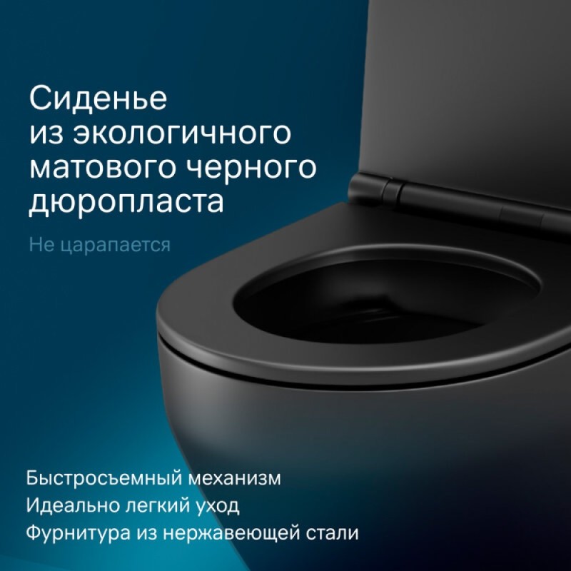 Подвесной унитаз Am.Pm Spirit V 2.0 FlashClean безободковый, крышка-микролифт, черный матовый, C701700MBSC