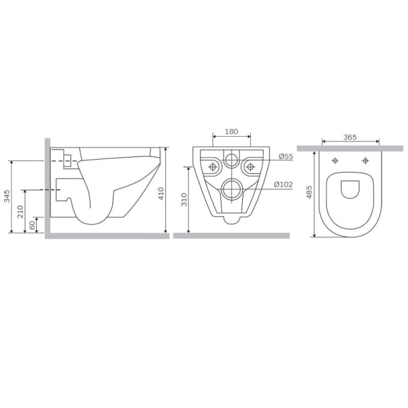 Подвесной унитаз AM.PM Spirit FlashClean C701700WH 2.0, безободковый