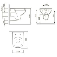 Подвесной унитаз Am.Pm Like C801700SC FlashClean, безободковый, с сиденьем микролифт