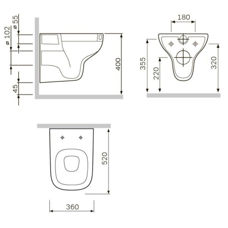 Подвесной унитаз Am.Pm Like C801700SC FlashClean, безободковый, с сиденьем микролифт
