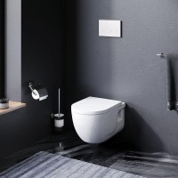 Подвесной унитаз Am.Pm Like FlashClean, безободковый, крышка-микролифт, C801701SC