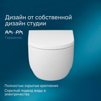 Подвесной унитаз Am.Pm Like FlashClean, безободковый, крышка-микролифт, C801701SC