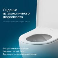 Подвесной унитаз Am.Pm Like FlashClean, безободковый, крышка-микролифт, C801701SC