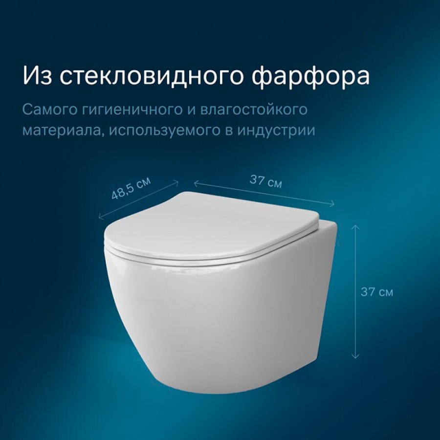 Подвесной унитаз Am.Pm Like C801900SC AquaSpin, безободковый, с сиденьем микролифт