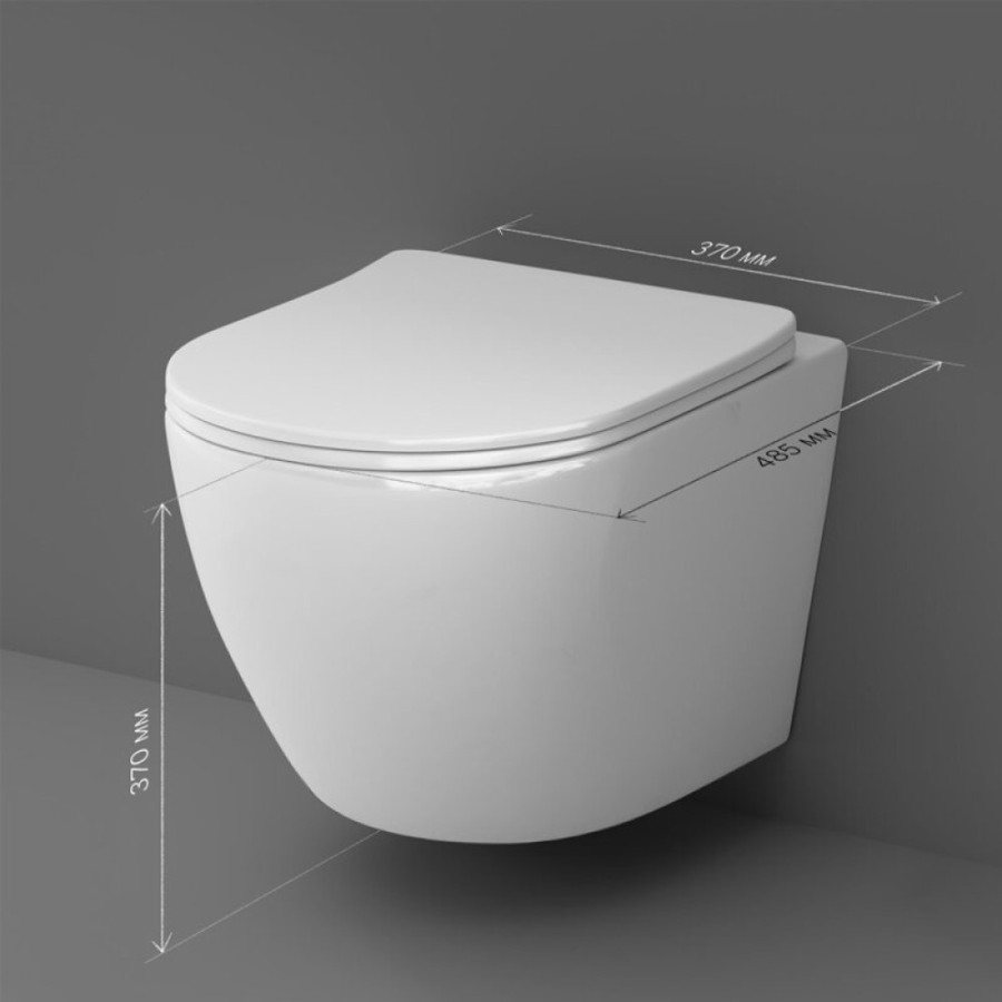 Подвесной унитаз Am.Pm Like C801900SC AquaSpin, безободковый, с сиденьем микролифт